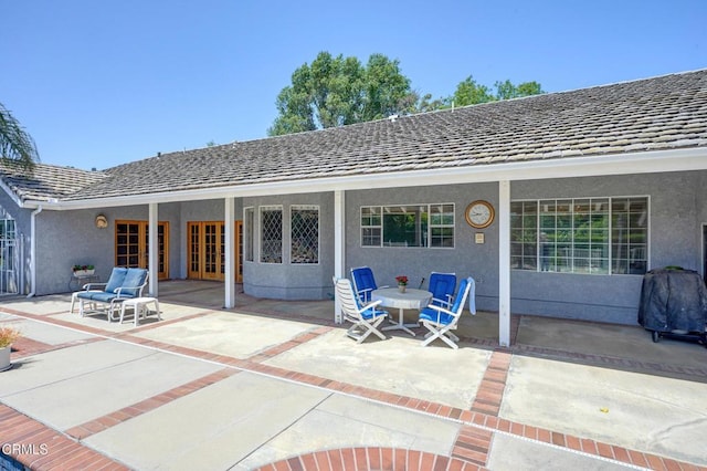 11616 E Las Posas Rd, Camarillo, CA 93012 - back of house featuring stucco siding, a patio, and french doors