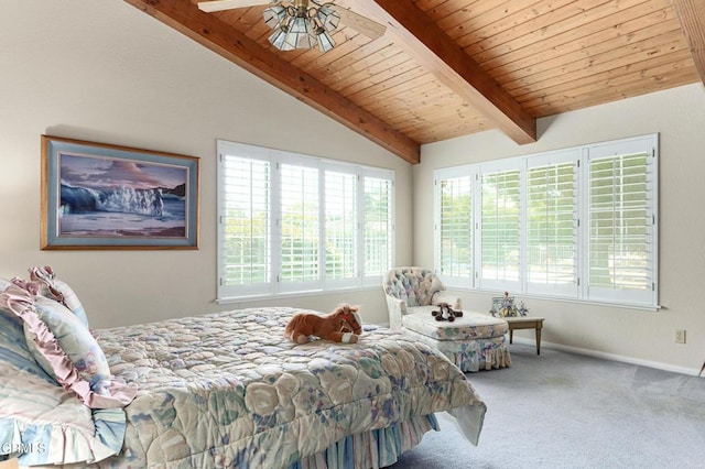 11616 E Las Posas Rd, Camarillo, CA 93012 - bedroom featuring wood ceiling, carpet, and baseboards