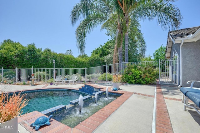 11616 E Las Posas Rd, Camarillo, CA 93012 - view of swimming pool with a pool with connected hot tub and a patio area