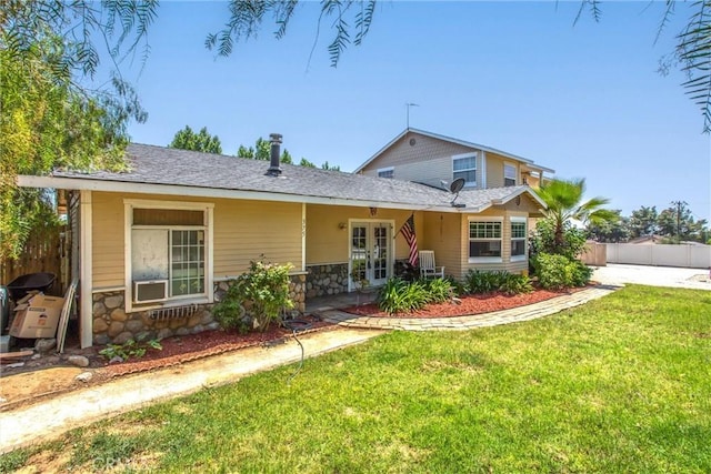375 E County Line Rd, Calimesa, CA 92320 - back of house featuring stone siding and french doors