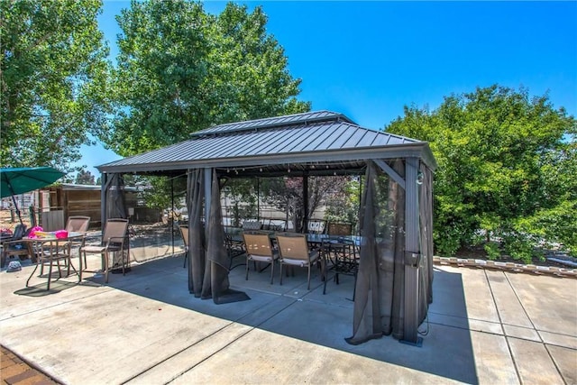 375 E County Line Rd, Calimesa, CA 92320 - view of patio / terrace featuring a gazebo and outdoor dining area