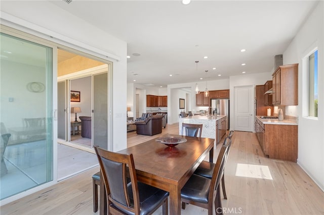 27 Medoc, Rancho Mirage, CA 92270 - dining space with light wood finished floors and recessed lighting