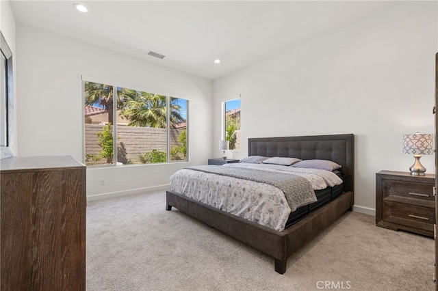 27 Medoc, Rancho Mirage, CA 92270 - bedroom featuring light carpet, baseboards, and recessed lighting