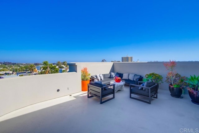 view of patio / terrace featuring an outdoor living space