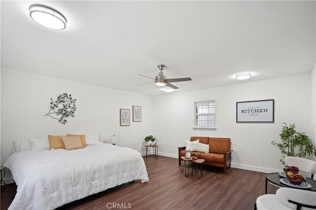 5616 Buffalo Ave, Valley Glen, CA 91401 - bedroom featuring dark wood-style flooring and a ceiling fan