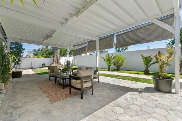 6454 Baird Ave, Reseda, CA 91335 - view of patio with a fenced backyard and an outdoor living space
