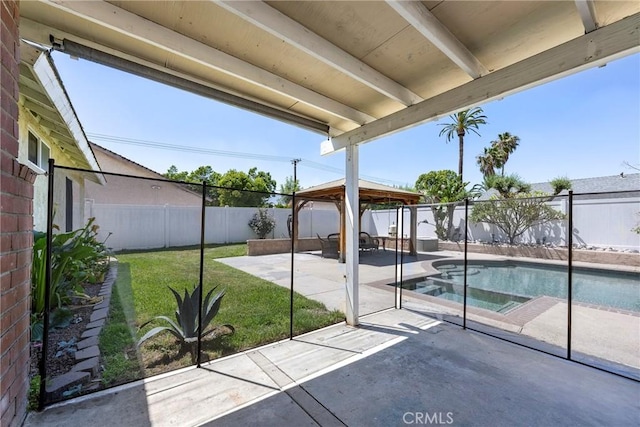view of patio / terrace featuring a gazebo