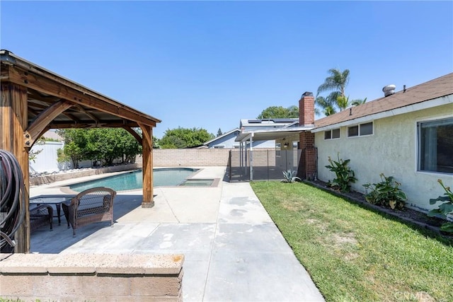 view of yard featuring a gazebo and a patio
