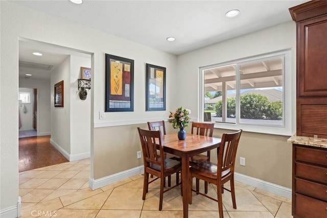 63 Our Way, Chico, CA 95973 - dining space featuring recessed lighting, baseboards, and light tile patterned floors