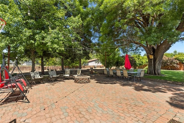 63 Our Way, Chico, CA 95973 - view of patio / terrace featuring an outdoor fire pit