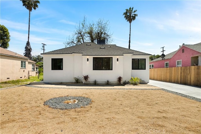 6916 Etiwanda Ave, Reseda, CA 91335 - back of house featuring fence, roof with shingles, and stucco siding