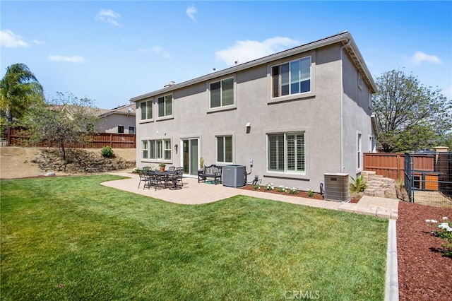 35987 Corte Renata, Murrieta, CA 92562 - rear view of property featuring central AC, stucco siding, and a patio