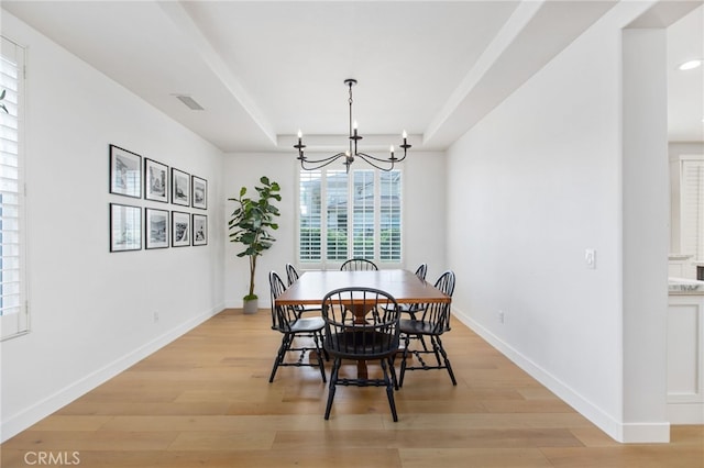 35987 Corte Renata, Murrieta, CA 92562 - dining area with a chandelier, light wood-type flooring, baseboards, and recessed lighting