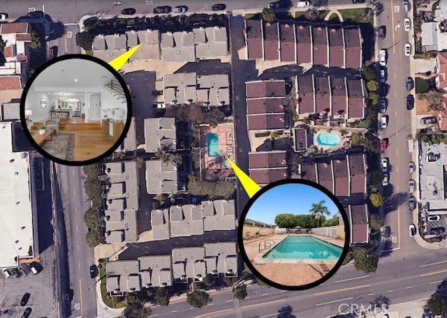 1006 Palm Ln, Redondo Beach, CA 90278 - aerial view of property and surrounding area with a pool