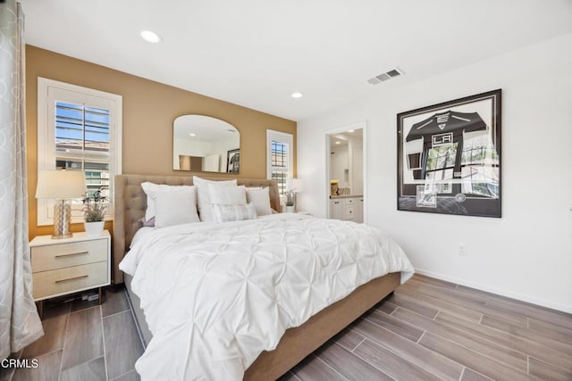 865 Orchid Way Unit A, Azusa, CA 91702 - bedroom with recessed lighting, baseboards, dark wood-type flooring, and ensuite bath