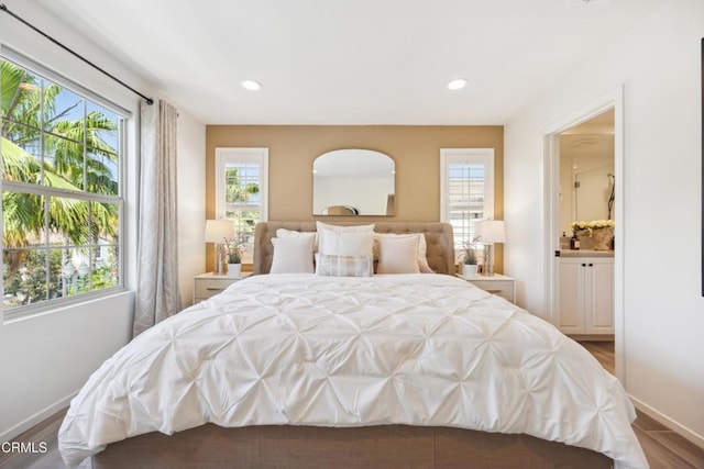 865 Orchid Way Unit A, Azusa, CA 91702 - bedroom featuring baseboards, recessed lighting, and wood finished floors