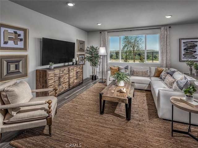 35221 Lopez Ln, Beaumont, CA 92223 - living room with recessed lighting and wood finished floors