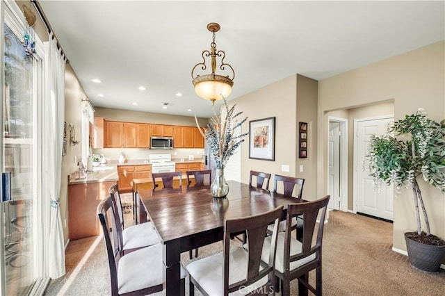 29288 Woodlea Ln, Menifee, CA 92584 - dining area featuring light colored carpet and recessed lighting