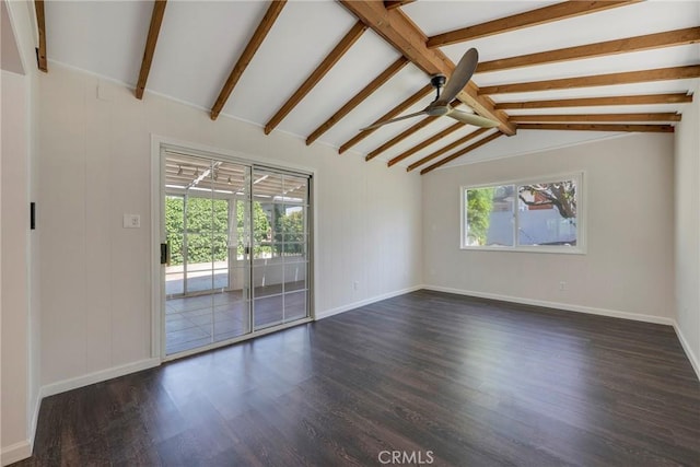 228 W Old Ml, Corona, CA 92882 - unfurnished living room with dark wood finished floors and ceiling fan