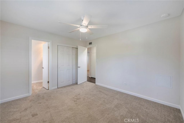228 W Old Ml, Corona, CA 92882 - unfurnished bedroom featuring carpet, a closet, and a ceiling fan