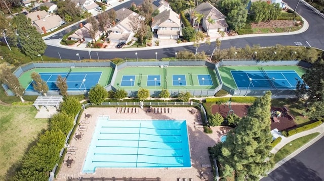 6142 E E W View Dr, Orange, CA 92869 - aerial view of residential area with a pool