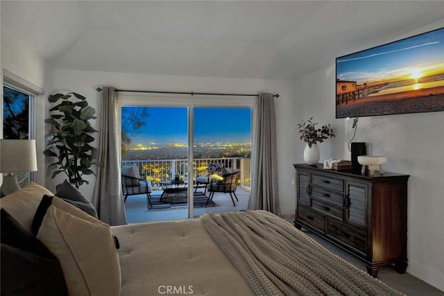 6142 E E W View Dr, Orange, CA 92869 - carpeted bedroom with access to exterior and baseboards