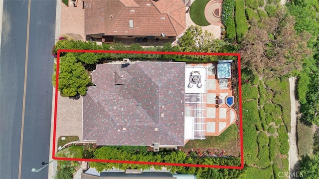 6142 E E W View Dr, Orange, CA 92869 - aerial overview of property's location with property parcel outlined