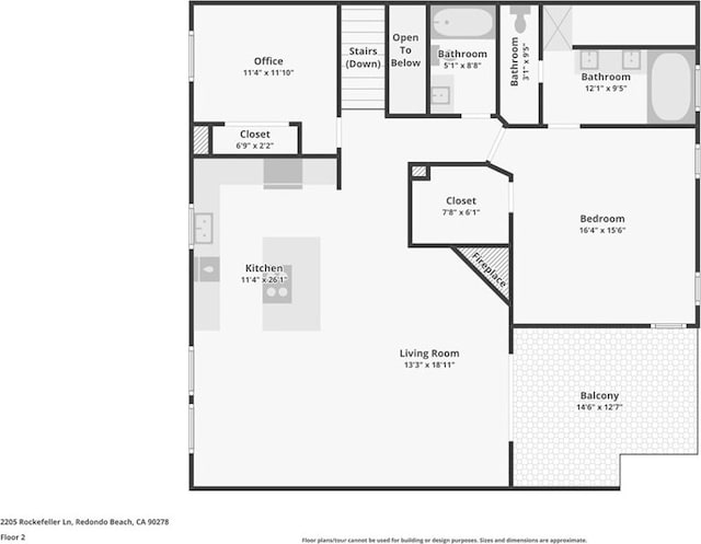 2205 Rockefeller Ln Unit B, Redondo Beach, CA 90278 - room layout