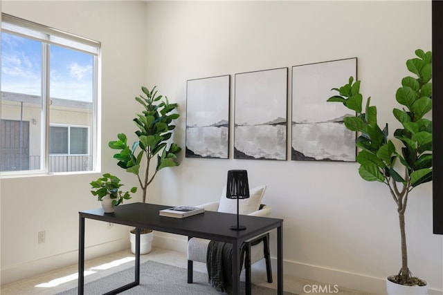 2205 Rockefeller Ln Unit B, Redondo Beach, CA 90278 - office area with baseboards and carpet