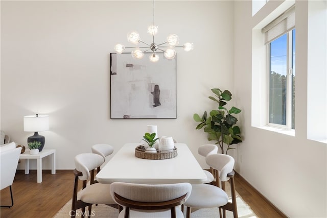 2205 Rockefeller Ln Unit B, Redondo Beach, CA 90278 - dining space featuring a chandelier and wood finished floors