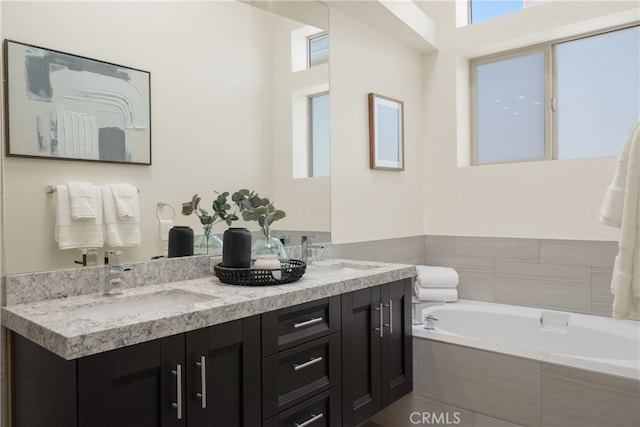 2205 Rockefeller Ln Unit B, Redondo Beach, CA 90278 - bathroom featuring double vanity and a bath