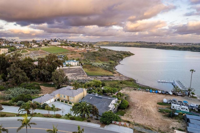 drone / aerial view of a nearby body of water