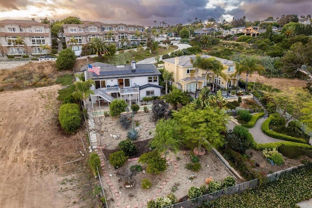 aerial view of residential area