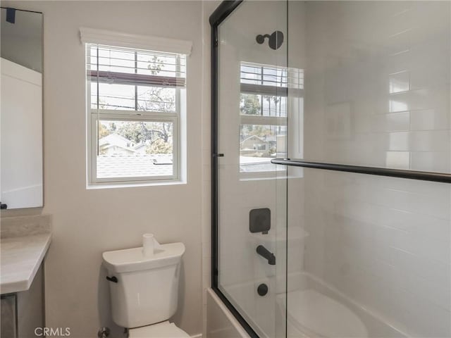 617 E Walnut Ave, Monrovia, CA 91016 - bathroom with toilet, shower / bath combination with glass door, and vanity