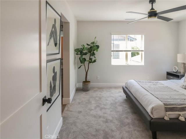 617 E Walnut Ave, Monrovia, CA 91016 - bedroom featuring light colored carpet, baseboards, and a ceiling fan