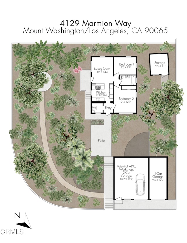 4129 Marmion Way, Los Angeles, CA 90065 - floor plan / room layout