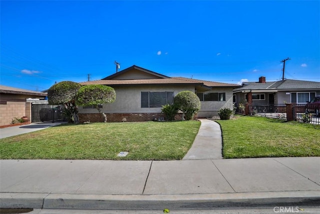 single story home featuring stucco siding