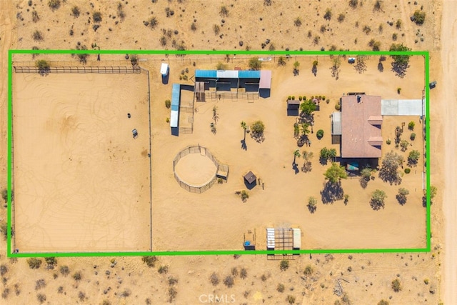 60849 Duvall Dr, Joshua Tree, CA 92252 - aerial overview of property's location with property parcel outlined