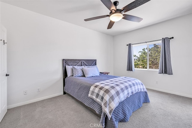 60849 Duvall Dr, Joshua Tree, CA 92252 - bedroom featuring carpet floors, baseboards, and ceiling fan