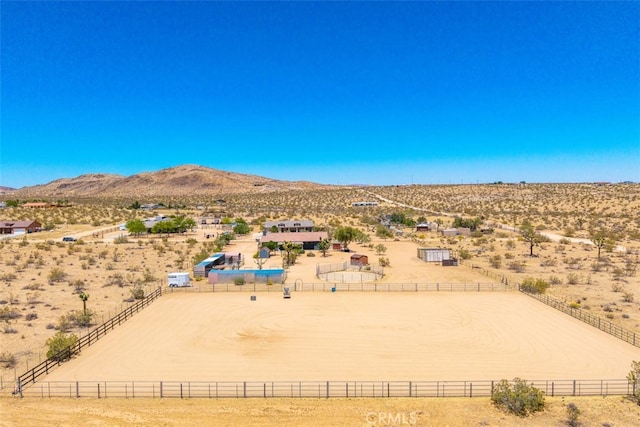 60849 Duvall Dr, Joshua Tree, CA 92252 - aerial view of sparsely populated area featuring a desert landscape and a mountain backdrop