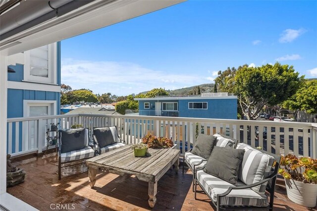385 Mermaid, Laguna Beach, CA 92651 - balcony with an outdoor living space and a deck with mountain view