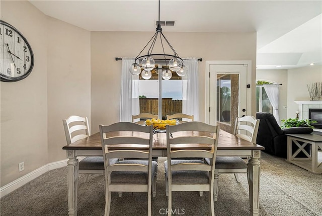 6 Vintage Ct, Chico, CA 95973 - carpeted dining room with a chandelier, baseboards, and french doors