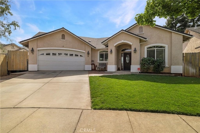 6 Vintage Ct, Chico, CA 95973 - view of front of property with an attached garage, stucco siding, and driveway