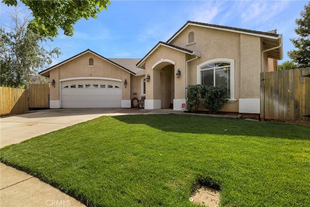 6 Vintage Ct, Chico, CA 95973 - view of front of home featuring stucco siding, concrete driveway, and an attached garage