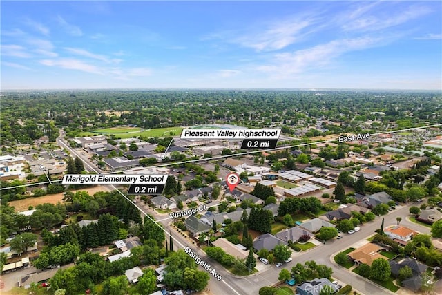 6 Vintage Ct, Chico, CA 95973 - aerial view of residential area with property parcel outlined
