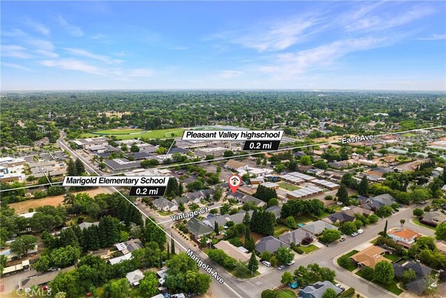 6 Vintage Ct, Chico, CA 95973 - aerial perspective of suburban area featuring property parcel outlined