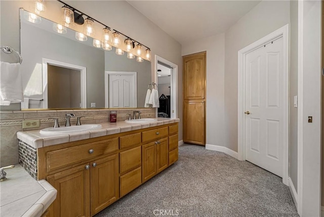 6 Vintage Ct, Chico, CA 95973 - bathroom featuring carpet flooring and double vanity