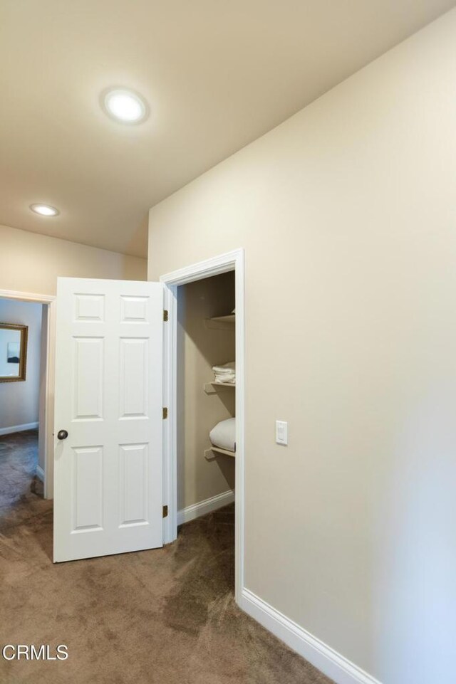 385 Spruce Dr, Lake Arrowhead, CA 92352 - hall featuring carpet floors and recessed lighting