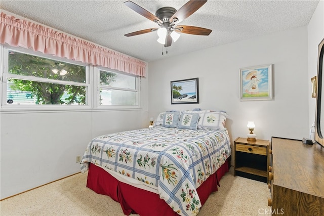 16520 Simonds St, Granada Hills, CA 91344 - bedroom with a textured ceiling, a ceiling fan, and carpet