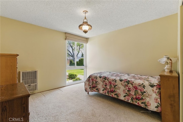 16520 Simonds St, Granada Hills, CA 91344 - carpeted bedroom with heating unit and a textured ceiling